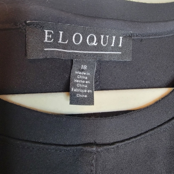 Eloquii Women's Black Plus Size Seam Detail Ponte Work Dress Size 18 - Picture 6 of 10